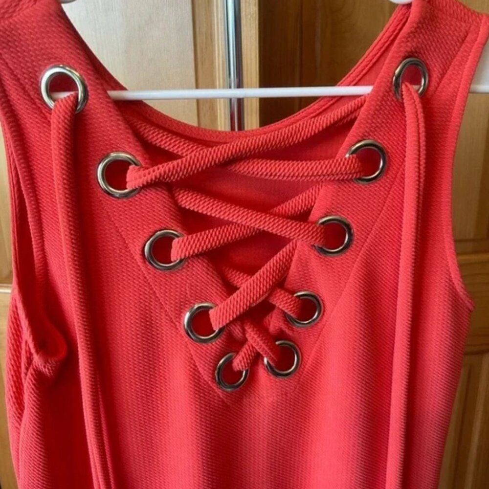 NWT Smash Orange Dress with Large Lace Up Detail in back